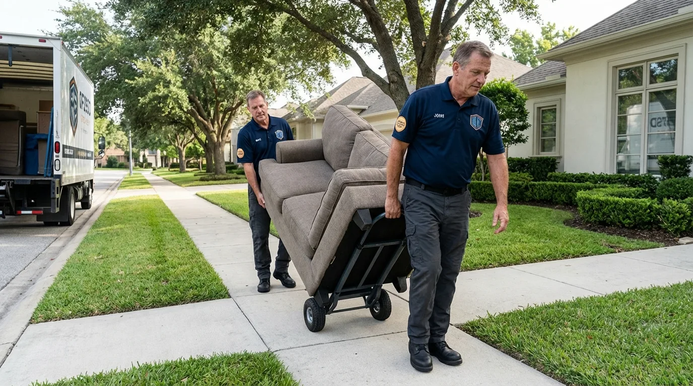 Local residential moving crew loading furniture in Audubon, NJ